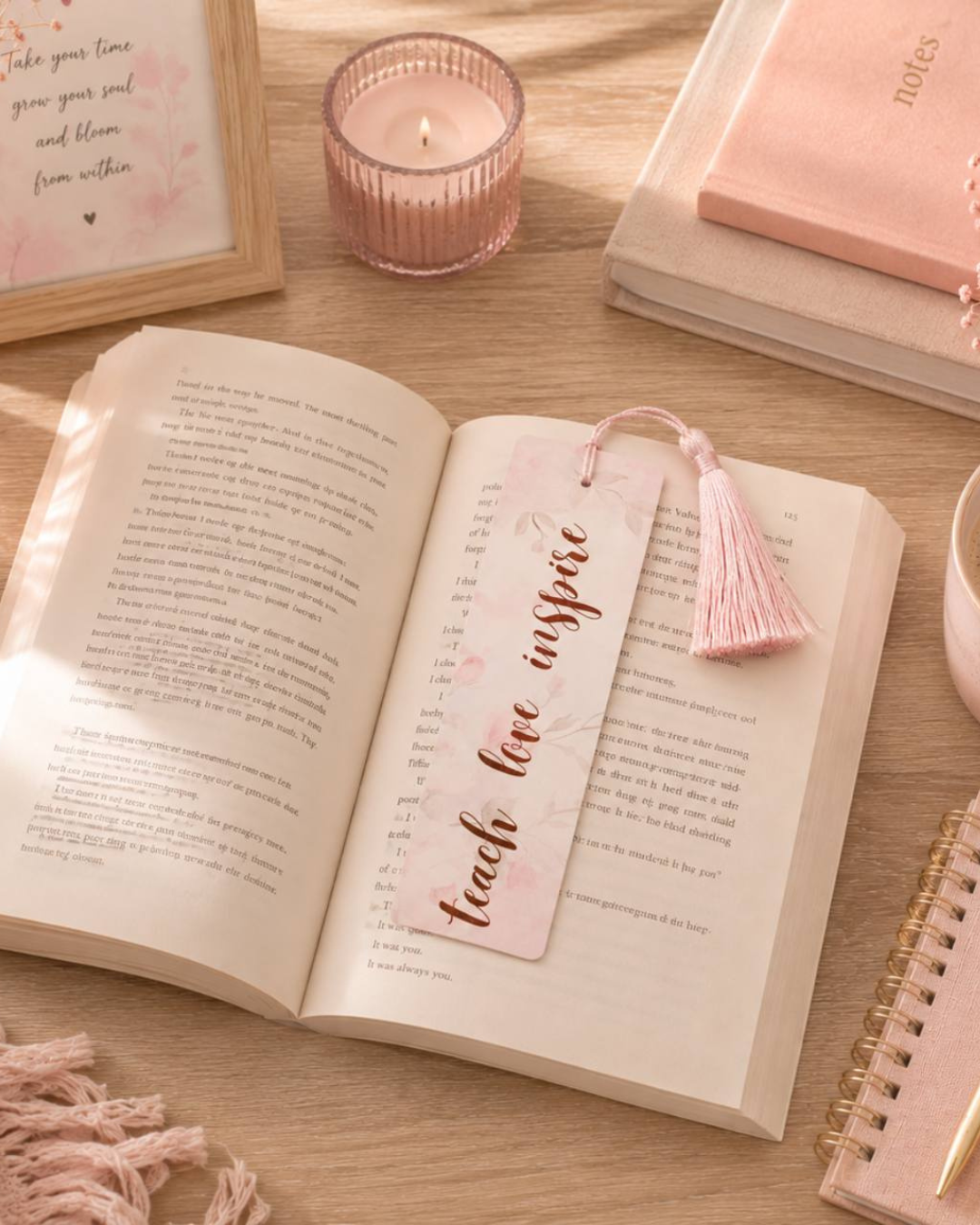 Ξύλινος Σελιδοδείκτης "Teach Love Inspire" Think Gift