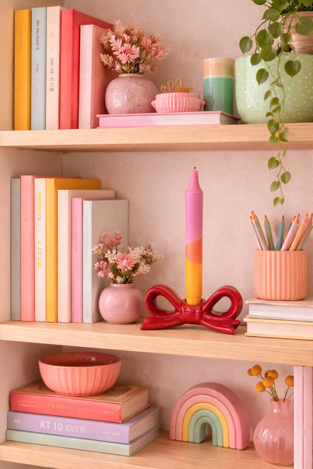 Κεραμική Βάση για κερί Κόκκινος Φιόγκος