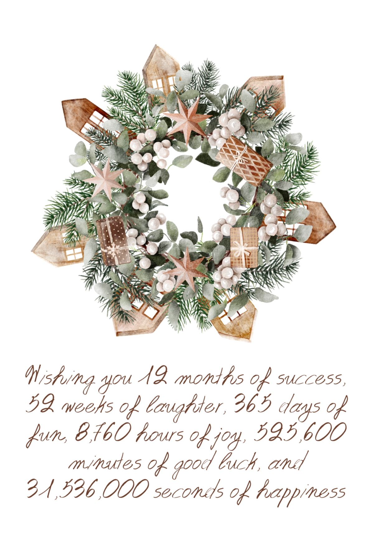 Χριστουγεννιάτικη Ευχητήρια Κάρτα με εκτύπωση "Στεφάνι Wishing You" 10x15cm Think Gift