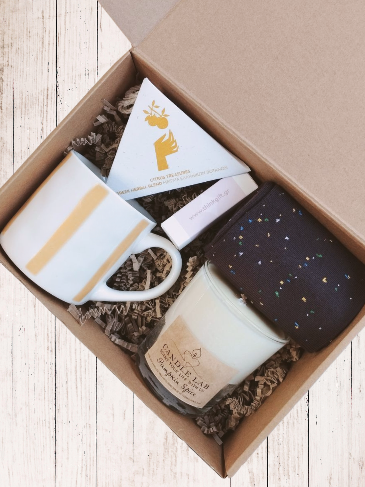 The Yellow Stripes Cup  Giftbox Think Gift