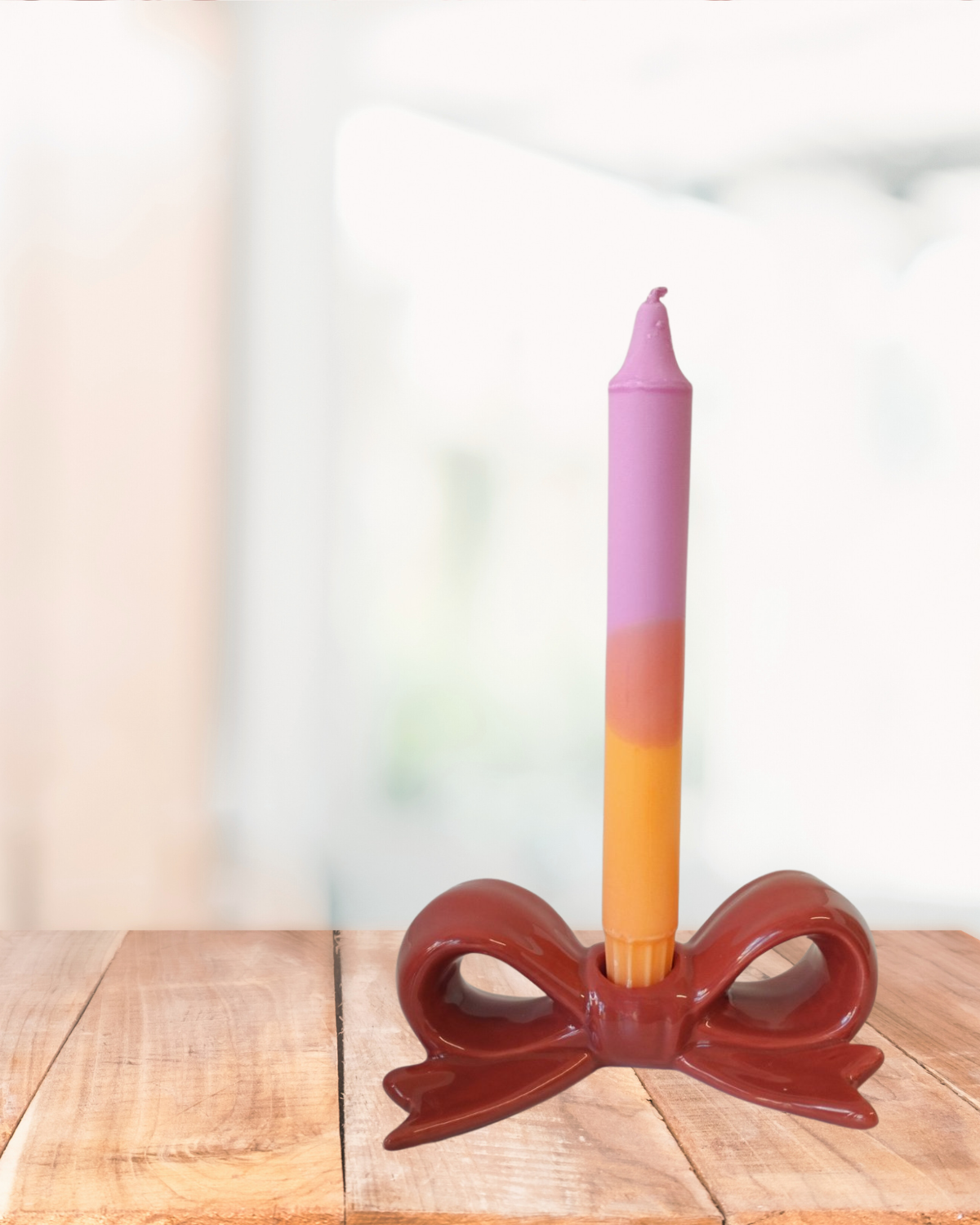 Κεραμική Βάση για κερί Κόκκινος Φιόγκος