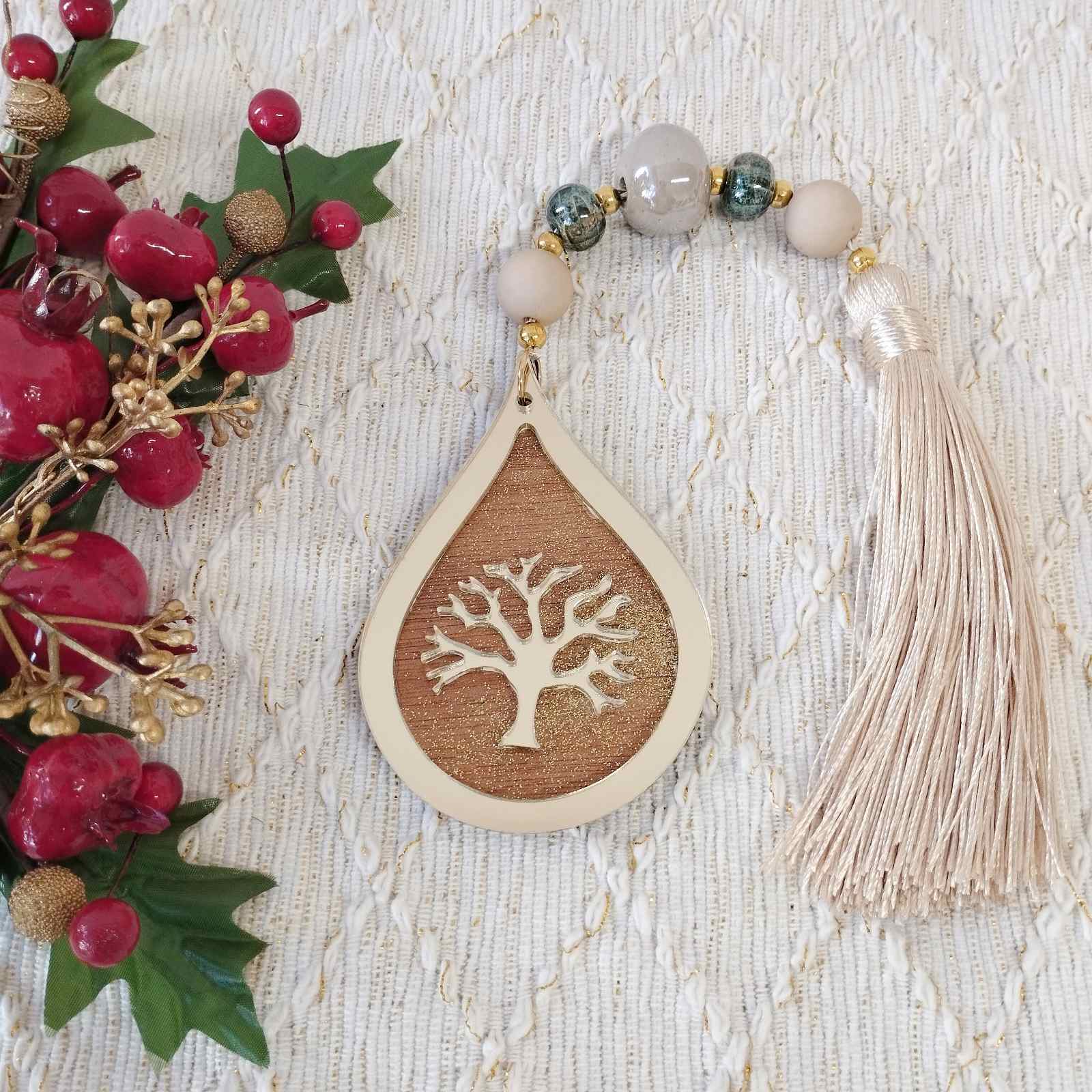 Επιτραπέζιο Γούρι Δέντρο της Ζωής από Ξύλο και Plexiglass Think Gift