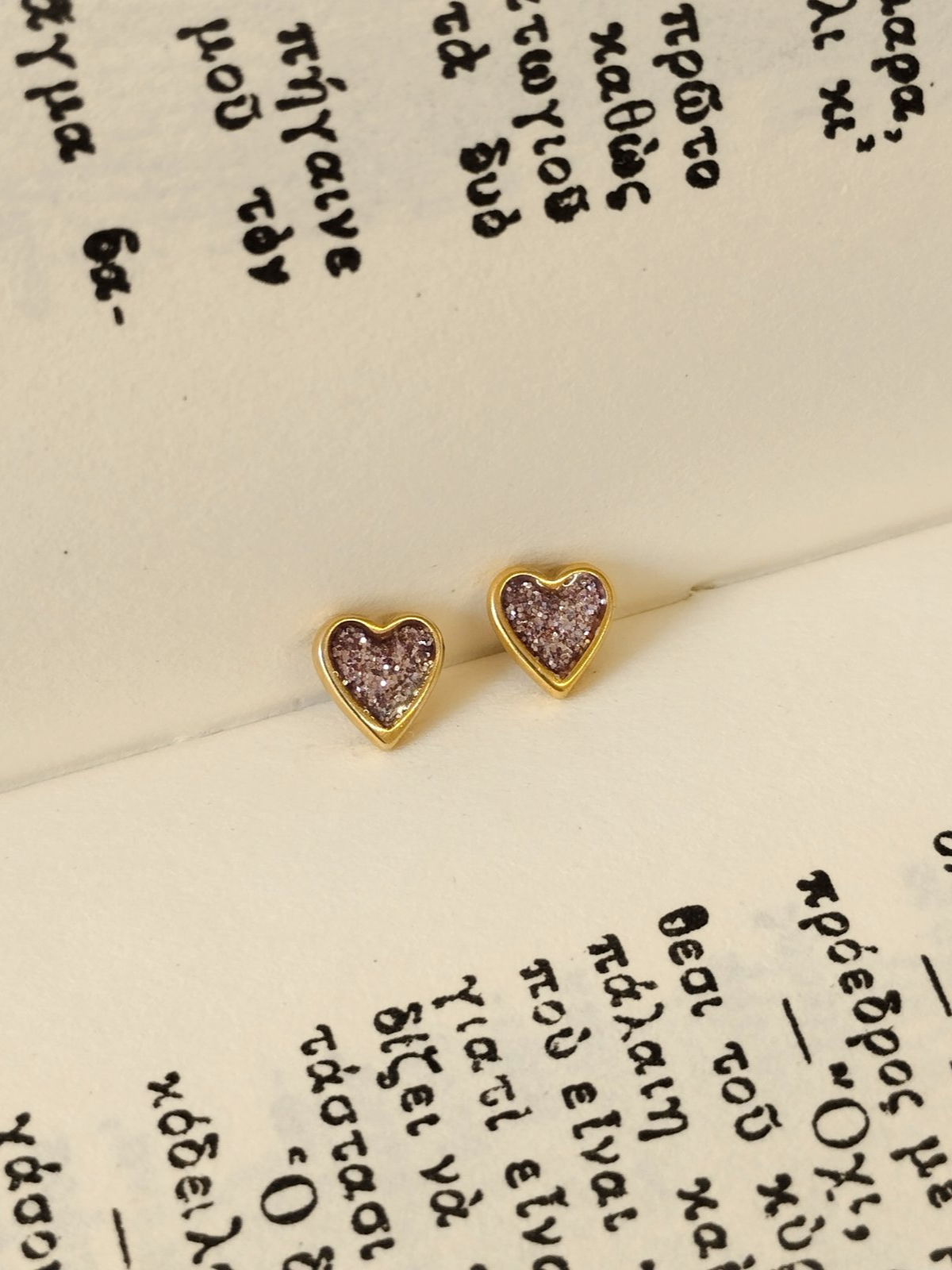 Σκουλαρίκια Tiny Hearts Glitter Elinart