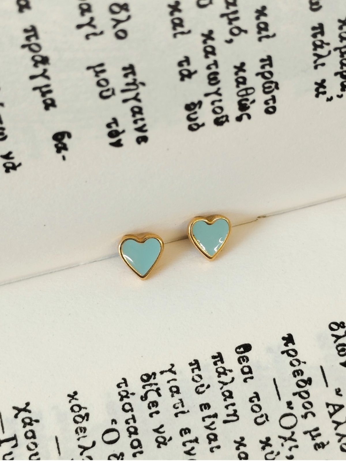 Σκουλαρίκια Tiny Hearts Aqua Elinart